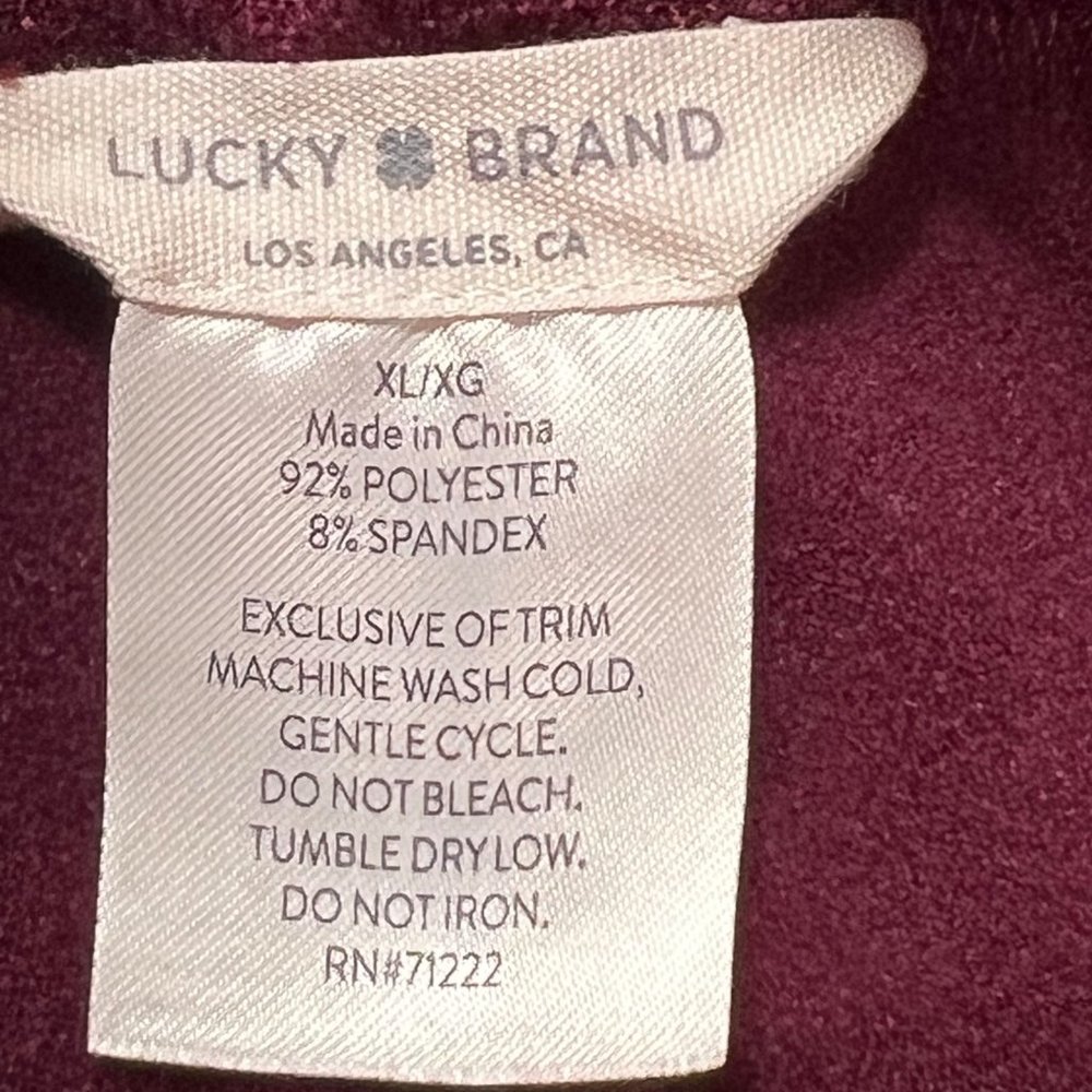 Lucky Brand Burgundy Leggings Size XL - Picture 7 of 12